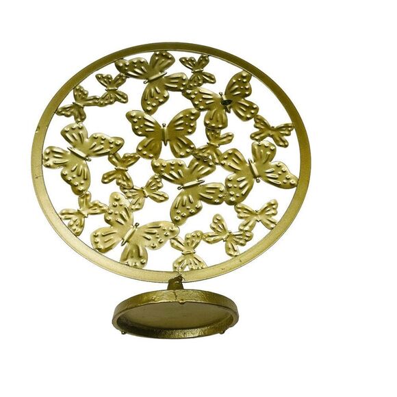 12" Round Gold Butterfly Tabletop Decor - Picture 7 of 10